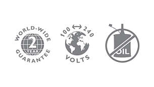 2-year guarantee, worldwide voltage