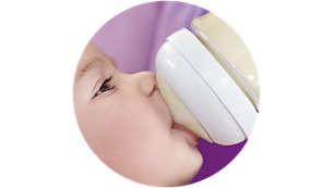 Mulut bayi menempel secara alami berkat dot lebar yang berbentuk seperti payudara