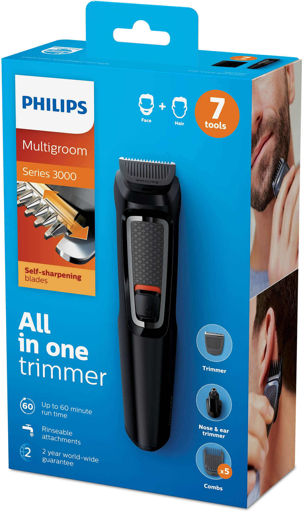 Multigroom Philips Face MG3720/13 3000 | and Hair 7-in-1, series