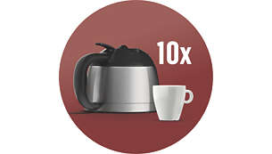 Thermoskanne aus Edelstahl für 10 Tassen Filterkaffee