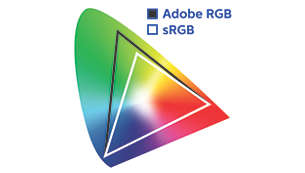 專業色彩標準，99% Adobe RGB，100% sRGB 設定