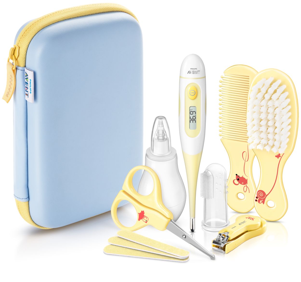 Kit de aseo para bebés, juego portátil de cuidado de seguridad para bebés  con cepillo para el cabello, peine cortaúñas, aspirador nasal, etc. para