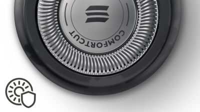 Zaoblené hrany se hladce pohybují po pokožce pro ochranu při holení