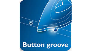 Button groove speeds up ironing along buttons and seams