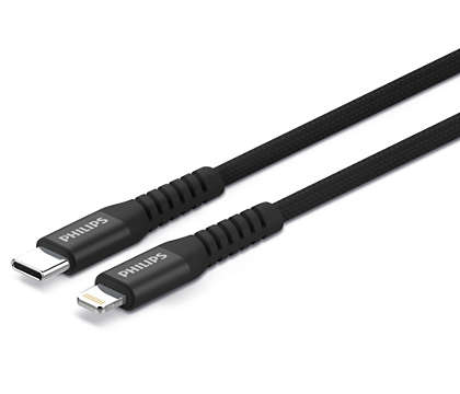 Wysokiej jakości pleciony przewód USB-C – Lightning