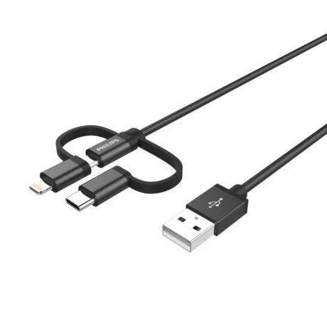 DLC4540VB/11  DLC4540VB 3-in-1 cable: Lghtning, USB-C, Micro USB