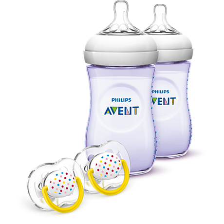 SCD693/23 Philips Avent Natural Baby Bottle Purple Gift Set