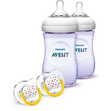SCD693/23 Philips Avent Natural Baby Bottle Purple Gift Set