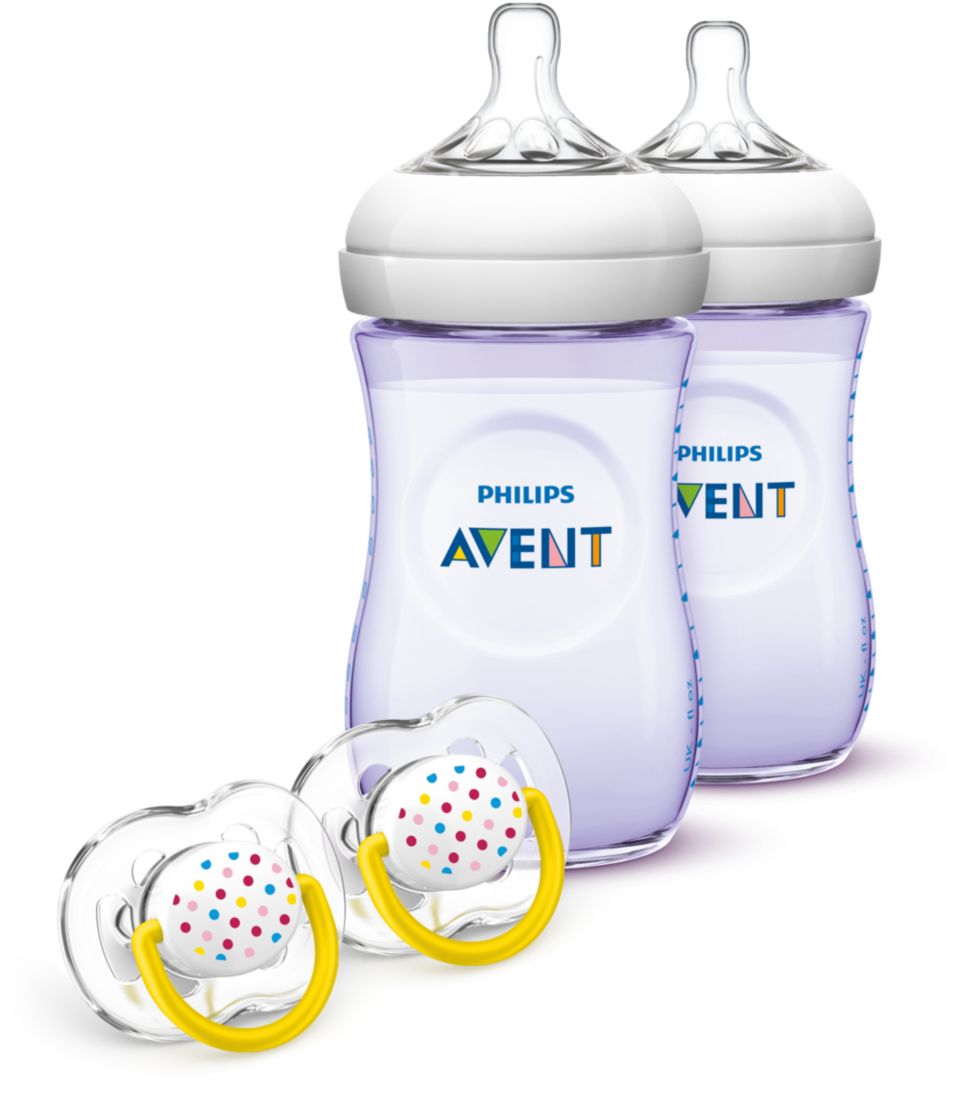 Philips AVENT Natural Baby Bottle with Natural Response Nipple, Purple Baby  Gift Set, SCD