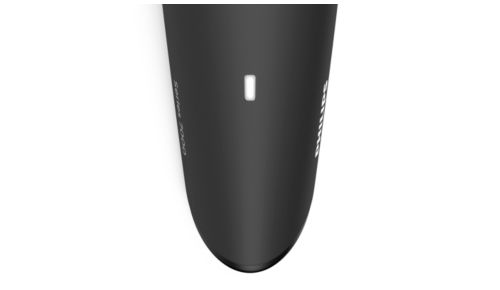 Lights indicate when battery is low, empty, full or charging