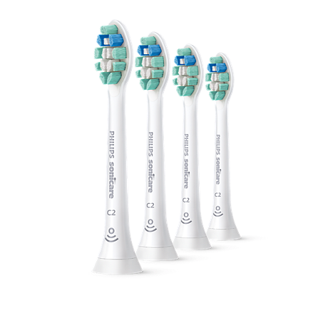 HX9024/10 Philips Sonicare C2 Optimal Plaque Defence 4-pack interchangeable sonic toothbrush heads