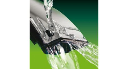 Safely cleans under the tap