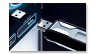 Koneksi USB untuk pemutaran video, foto, dan musik