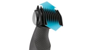 Incluye 3 peines-guía para conseguir un corte natural (3 mm, 5 mm, 7 mm)