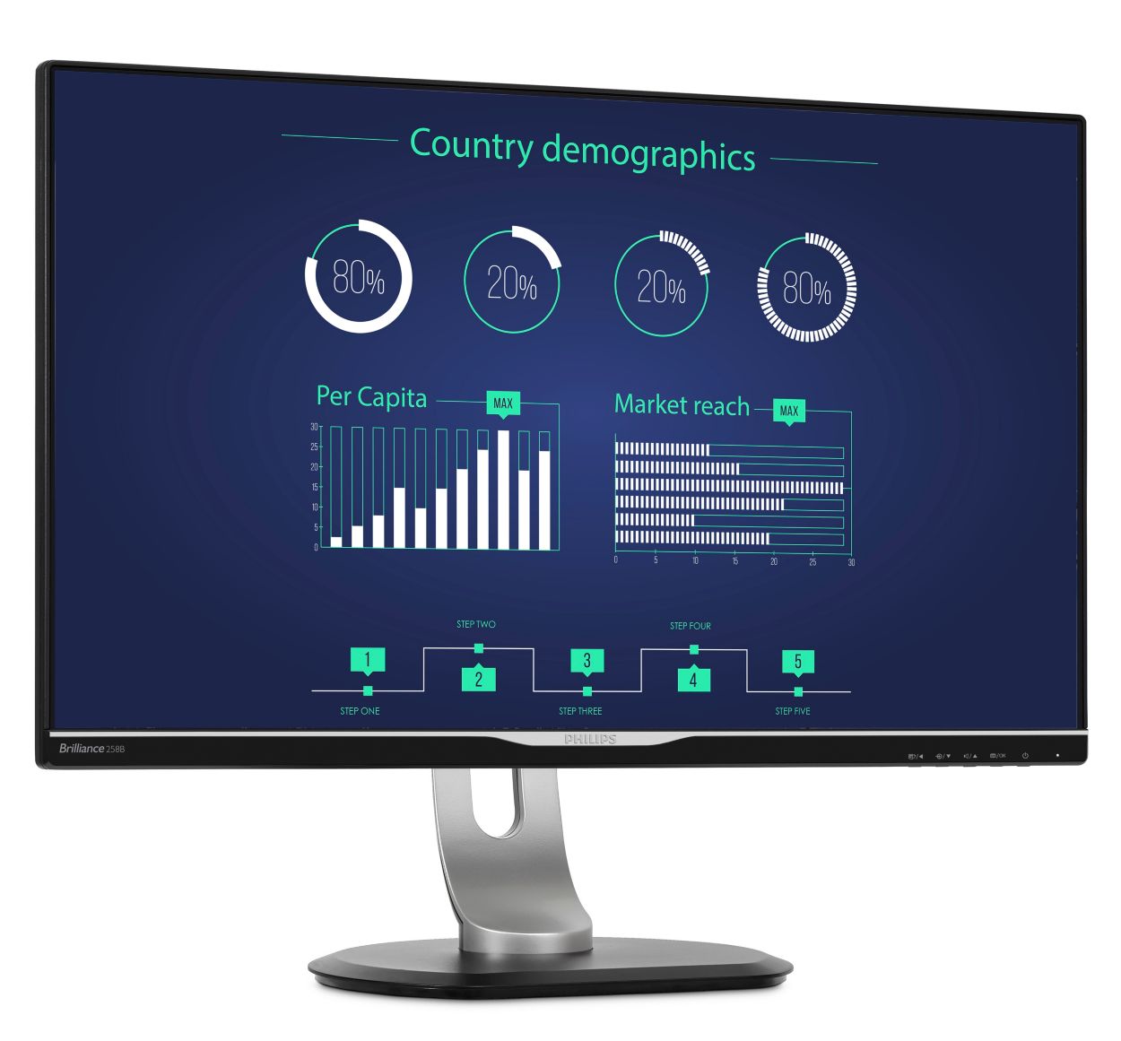 Brilliance Monitor LCD con base USB-C 258B6QUEB/00 | Philips