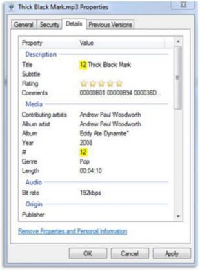 ID3 tag number example