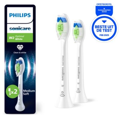 Philips Philips Sonicare Optimal White Set van 2 opzetborstels HX6062/87 aanbieding