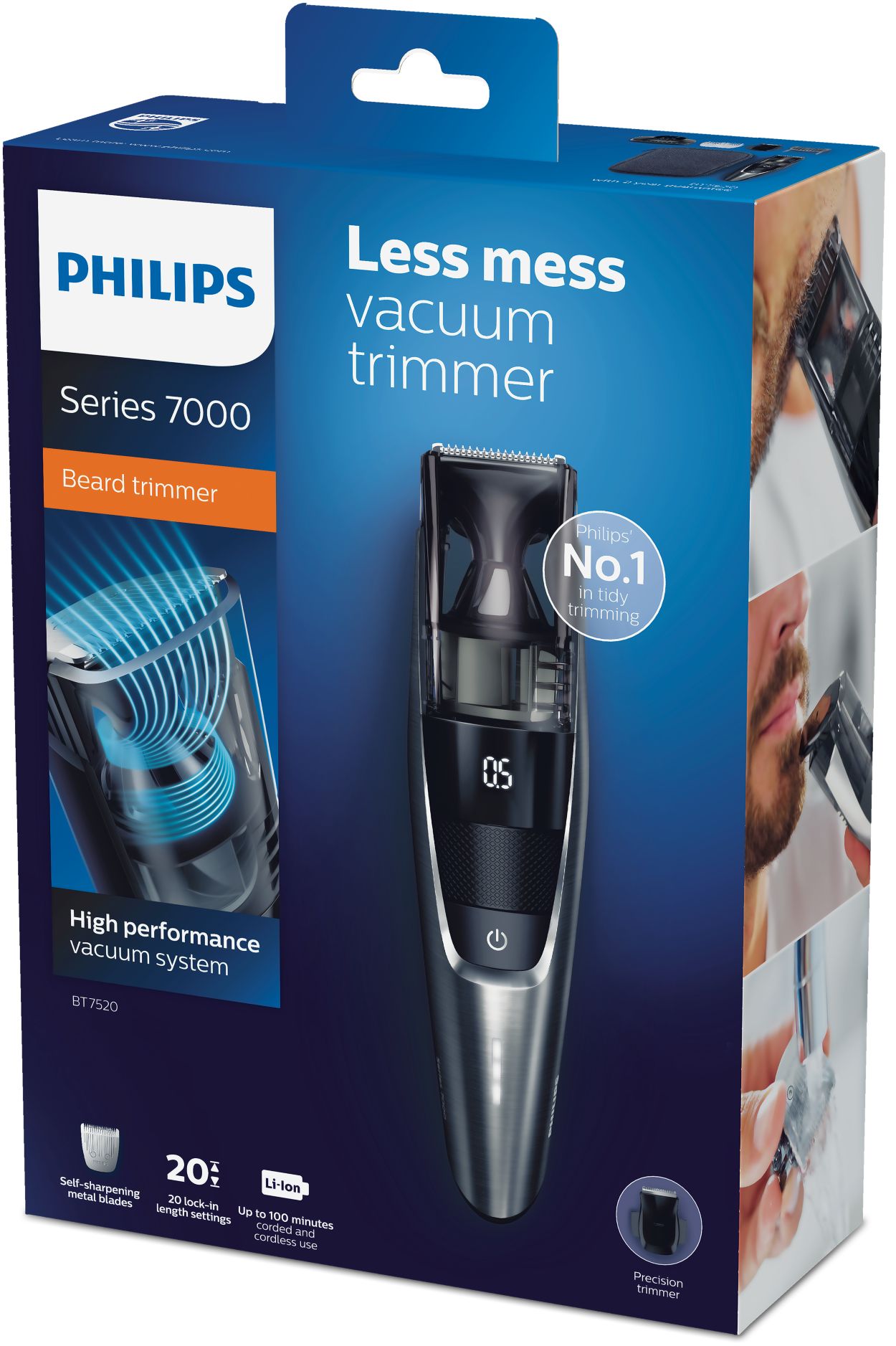 Philips Beardtrimmer Series 7000 Bt7520/15 Tondeuse Barbe Avec