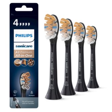 Philips Sonicare A3 Premium All-in-One 4x Black sonic toothbrush heads