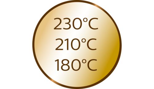 3 Temperaturstufen und 3 Timer-Einstellungen für unterschiedliche Haartypen