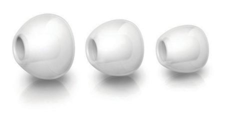 3 interchangeable rubber ear caps for optimal fit in all ear