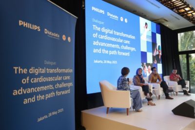 Stage setup and event branding at digital transformation dialogue