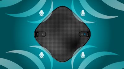 Four microphones for perfect voice pick-up in 360 degrees