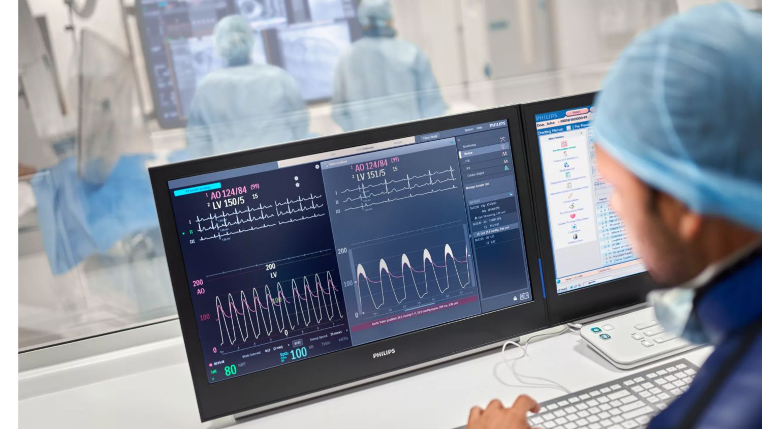 A clinician uses the hemo system