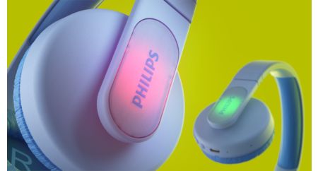Funky, colorful light-up panels in the ear cups