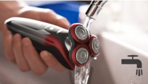 Shaver can be rinsed clean under the tap