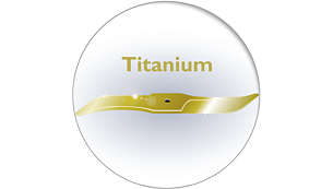 Titanium coated blades: 6x harder than steel