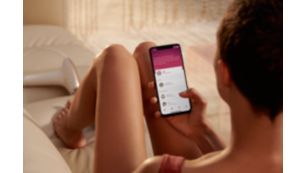 Optimiere deine Behandlungroutine mit der Philips Lumea IPL-App.