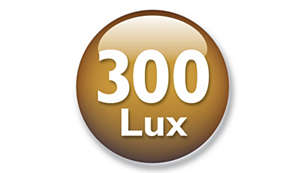 Up to 300 Lux for natural awakening
