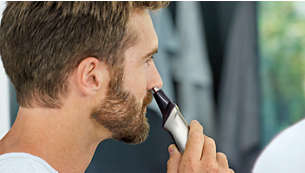 Nose and ear trimmer comfortably removes unwanted hair