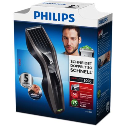 Tondeuse à cheveux série 5000 : coupe deux fois plus vite*
