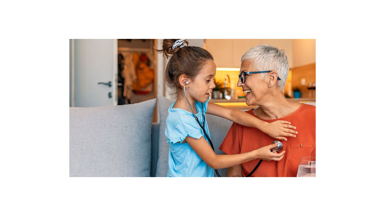 Kid checking grandma