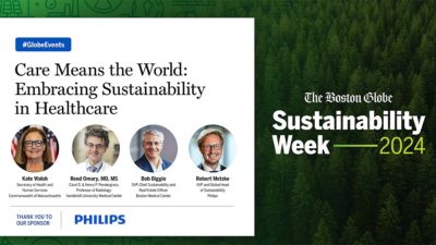 Panelists at Boston Globe Sustainability Week 2024 discuss sustainability in healthcare sponsored by Philips