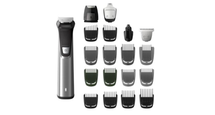 Philips Norelco Multigroom Series 7000 23 Piece Mens Grooming Kit, Trimmer  For Beard, Head, Body, and Face - No Blade Oil Needed, MG7750/49 