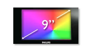 22.9 cm (9") TFT color LCD display in 16:9 widescreen format