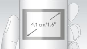 Eenvoudig afleesbaar display van 4,1 cm (1,6") met achtergrondverlichting