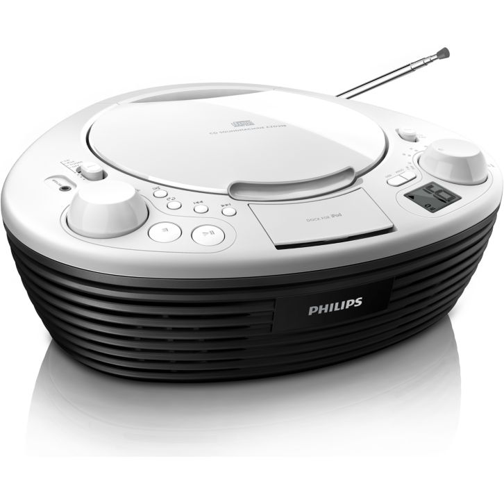 Enjoy iPod and CD music wherever you go