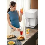 Purified ice cubes, chilled water, boiling water