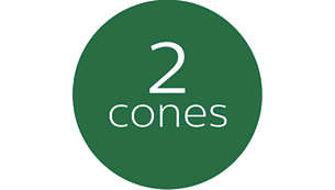 2 sized cones to ensure maximum output