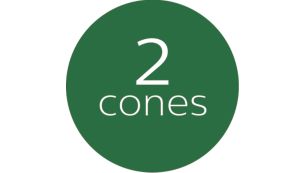 2 sized cones to ensure maximum output
