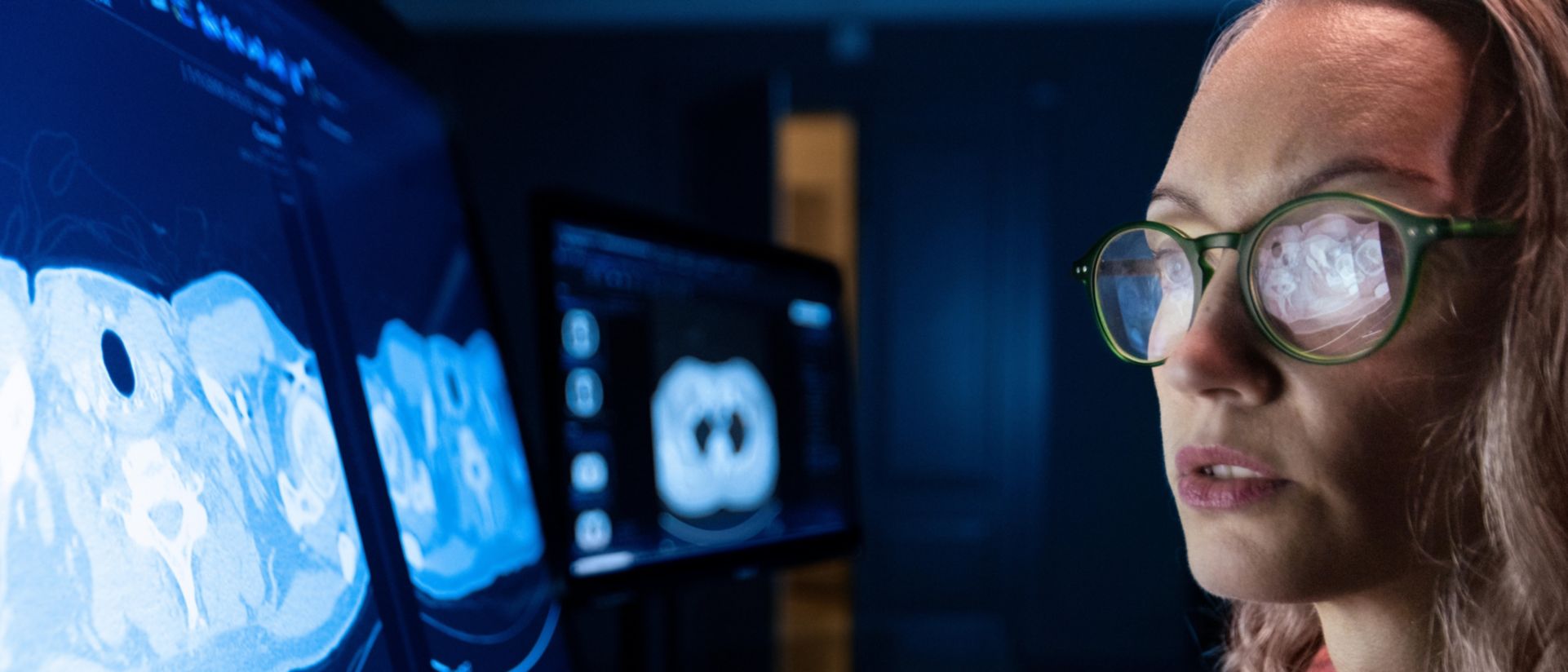 Radiologist reviewing scan