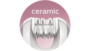 La petite tête en céramique élimine les poils les plus fins
