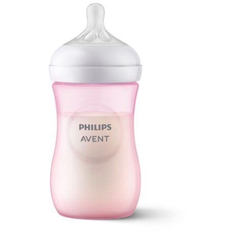 SCY903/11 Philips Avent Natural Response Biberón 260ml, color rosa, tetina T3, 1m+