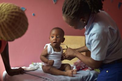A child at a clinic in East Africa