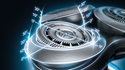 Shaving heads move in 8 directions for a smoother result