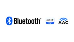 Высокое качество воспроизведения при потоковой передаче через Bluetooth® (aptX® и AAC)